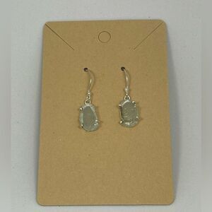 Raw Aquamarine & Sterling Silver Earrings